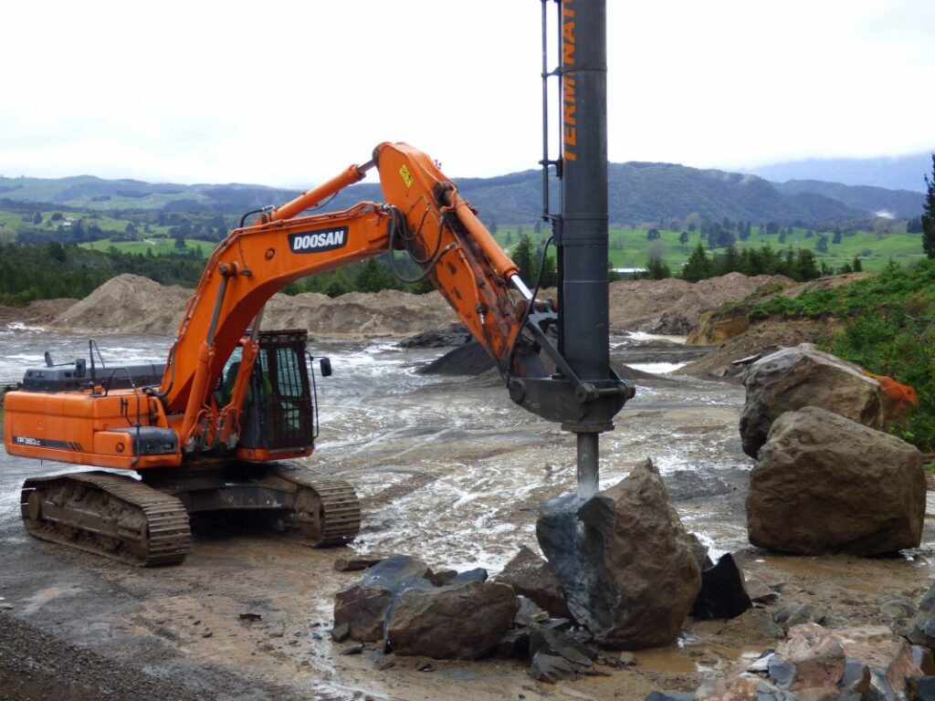 Terminator in action at Rainbow Quarry, south of Rotorua. 